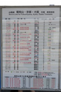 福知山方面時刻表